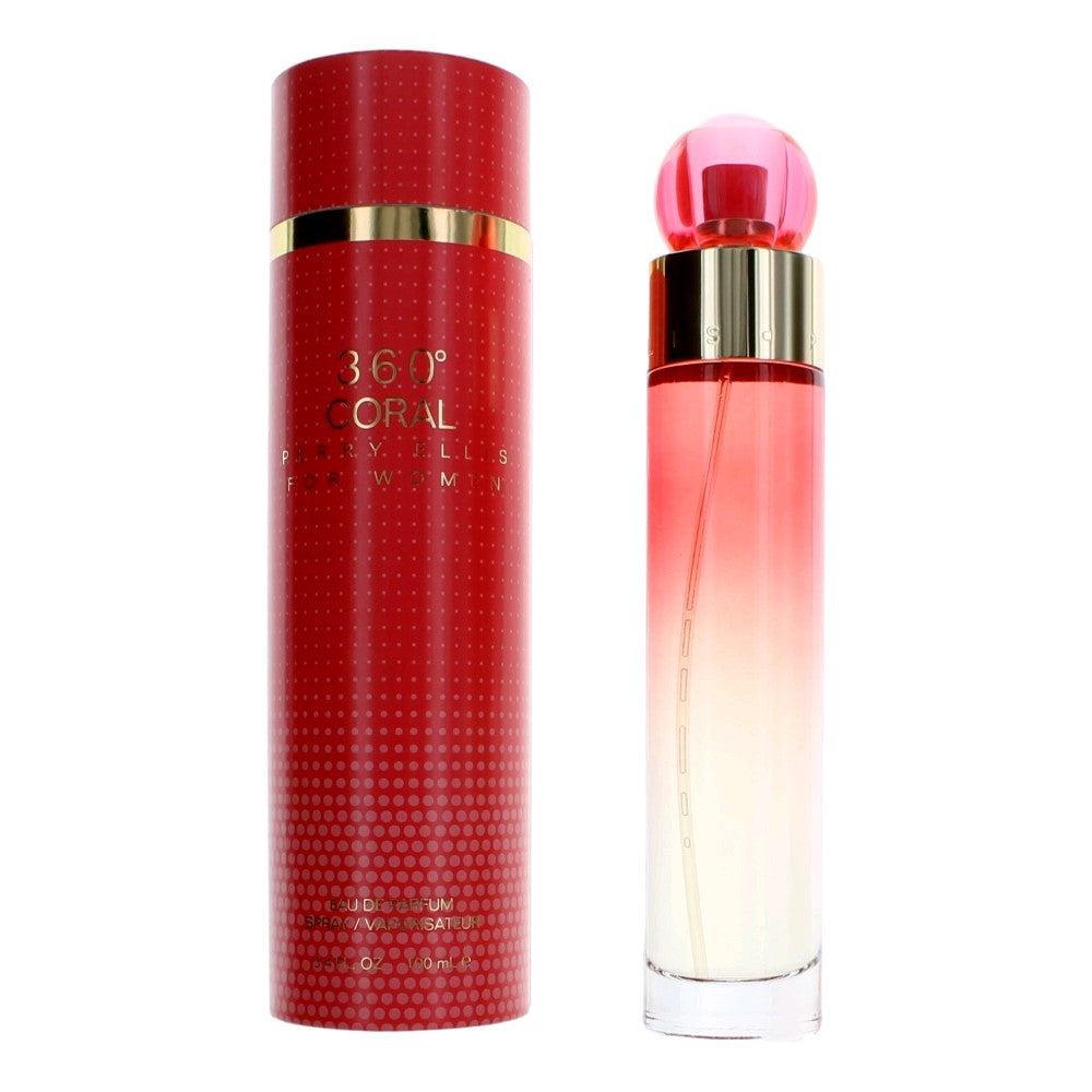 Bottle of Perry Ellis 360 Coral by Perry Ellis, 3.4 oz Eau De Parfum Spray for Women